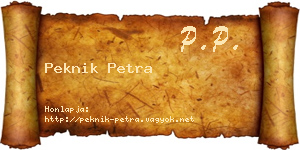 Peknik Petra névjegykártya